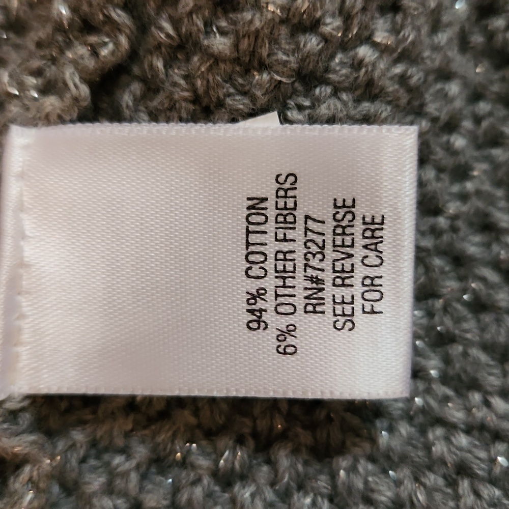 Croft & Barrow Gray Sparkle Cable Knit Cardigan - Size XL - Picture 10 of 12